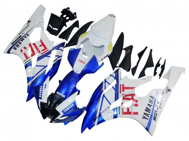 Yamaha YZF 600 R6 Motorrad Verkleidung 2006-2007 - Weiss Blau Rot Fiat Motul Michelin