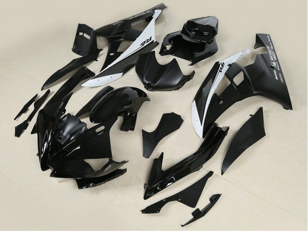 Yamaha YZF 600 R6 Motorrad Verkleidung 2006-2007 - Glanzendes Schwarz Matt Schwarz Weiss Motul Michelin