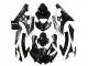 Yamaha YZF 600 R6 Motorrad Verkleidung 2006-2007 - Glanzendes Schwarz Matt Schwarz Weiss Motul Michelin