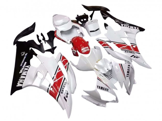 Yamaha YZF 600 R6 Motorrad Verkleidung 2006-2007 - Weiss Rot Schwarz Motul
