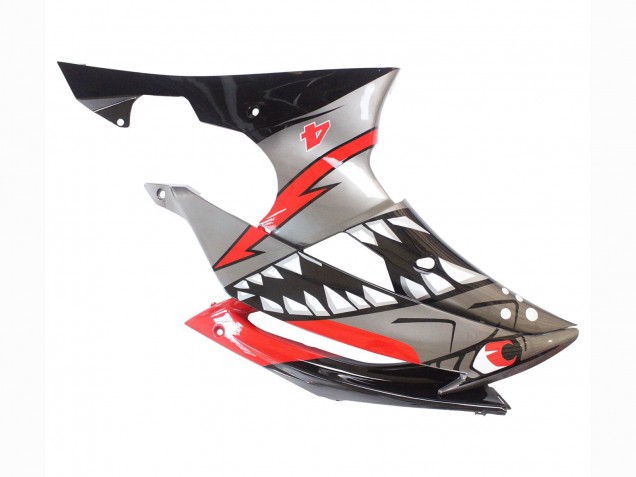 Yamaha YZF 600 R6 Motorrad Verkleidung 2008-2016 - Silber Schwarz Rot Hai 4