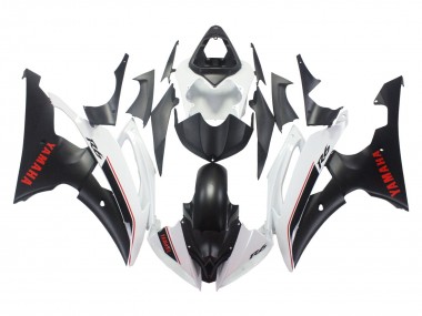 Yamaha YZF 600 R6 Motorrad Verkleidung 2008-2016 - Weiss Matt Schwarz Rot Aufkleber