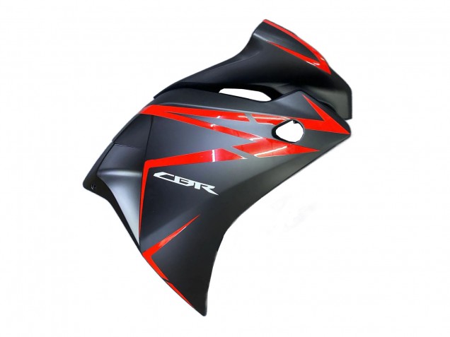 Honda CBR250RR Motorrad Verkleidung 2011-2015 - Matt Schwarz Rot Streifen