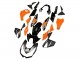 Kawasaki Z1000 Motorrad Verkleidung 2010-2013 - Orange Glanzendes Schwarz