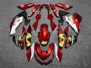 Kawasaki Z1000 Motorrad Verkleidung 2010-2013 - Rot Weiss Grun Monster 46