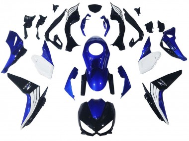 Kawasaki Z1000 Motorrad Verkleidung 2014-2019 - Weiss Blau Schwarz