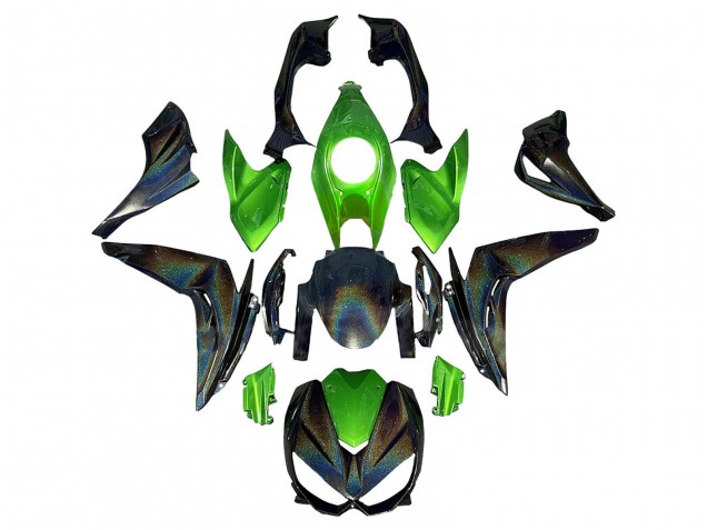 Kawasaki Z1000 Motorrad Verkleidung 2014-2019 - Grun Regenbogen