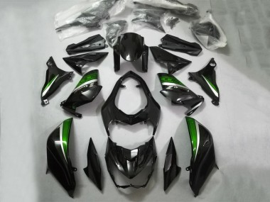 Kawasaki Z800 Motorrad Verkleidung 2013-2018 - Glanzendes Schwarz Grun Silber