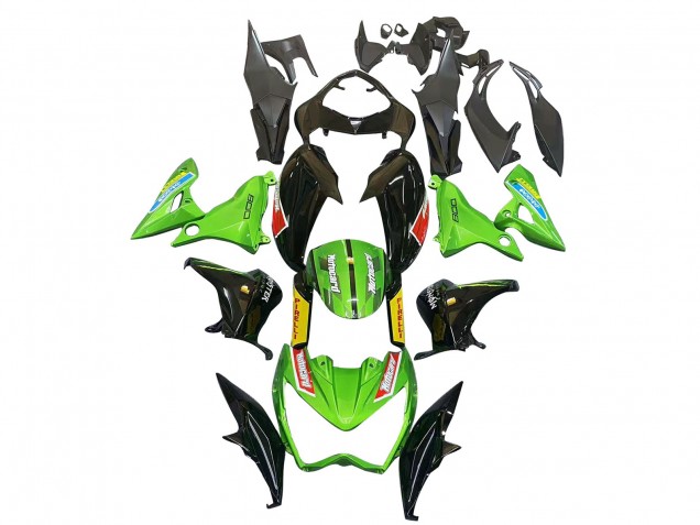 Kawasaki Z800 Motorrad Verkleidung 2013-2018 - Grun Glanzendes Schwarz Rot Gelb