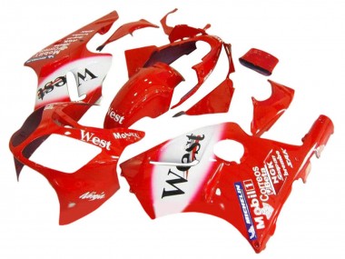 Kawasaki ZX12R Motorrad Verkleidung 2000-2001 - Rot Weiss Schwarz West
