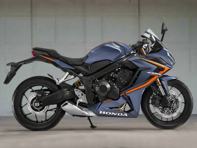 Honda CBR650R Motorrad Verkleidung 2019-2020 - Glanzendes Dunkel Blau Orange Schwarz