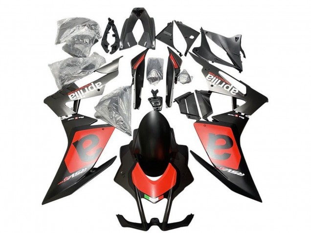 Aprilia RSV4 1000 Motorrad Verkleidung 2009-2015 - Matt Schwarz Rot Weiss