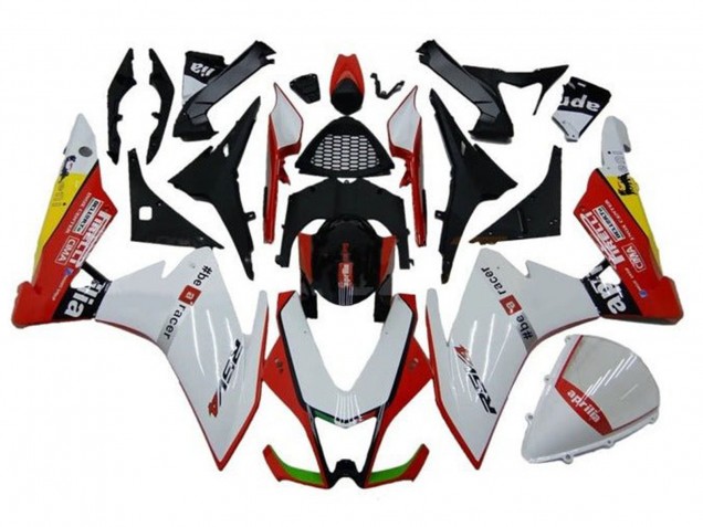 Aprilia RSV4 1000 Motorrad Verkleidung 2009-2015 - Weiss Rot Schwarz Gelb