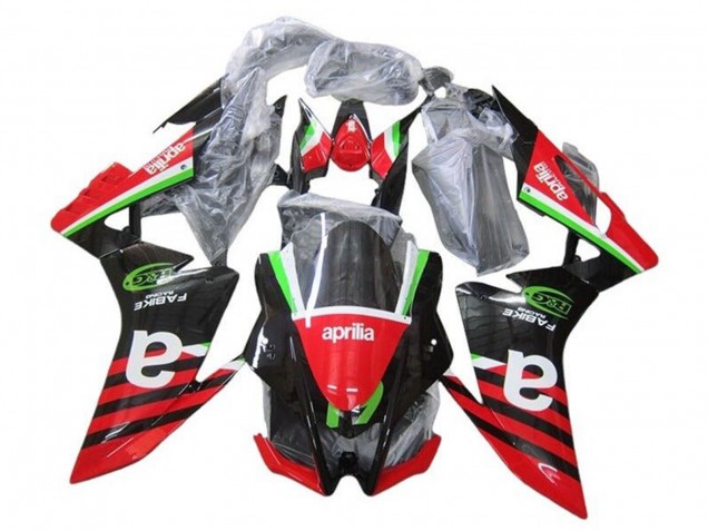 Aprilia RSV4 1000 Motorrad Verkleidung 2016-2020 - Rot Schwarz Grun Streifen