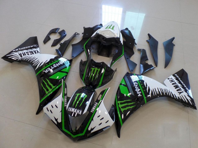 Yamaha YZF R1 Motorrad Verkleidung 2009-2011 - Weiss Blau Schwarz Grun Monster