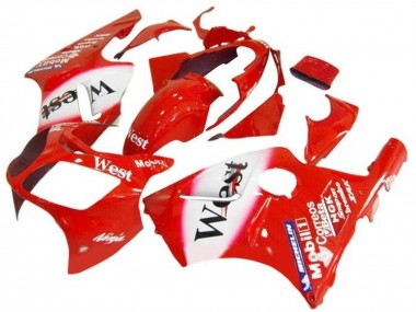 Kawasaki ZX12R Motorrad Verkleidung 2002-2006 - Rot Weiss West