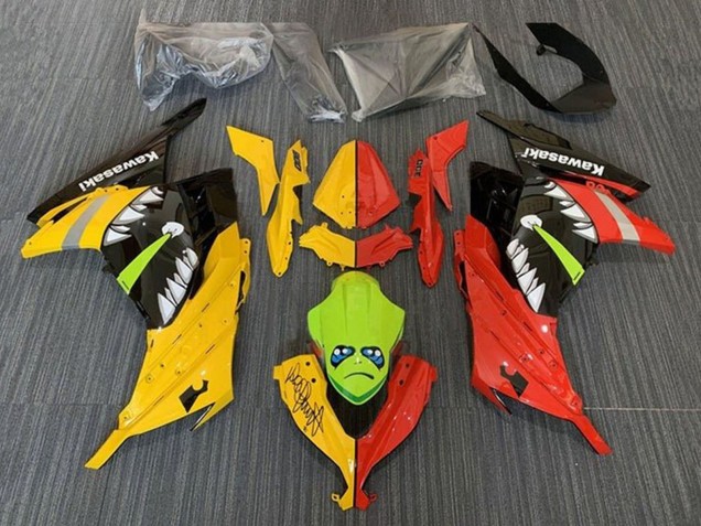 Kawasaki EX300 Motorrad Verkleidung 2013-2024 - Gelb Rot Grun Hai