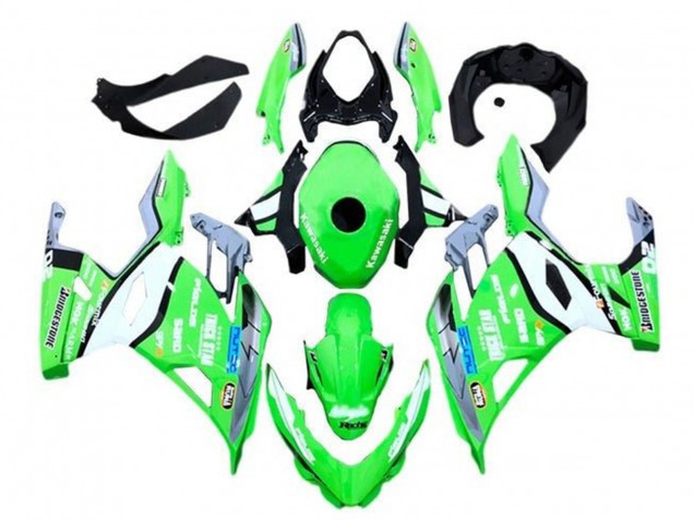 Kawasaki Ninja 400 Motorrad Verkleidung 2018-2024 - Grun Grau Schwarz Blau Trick Star Bridgestone