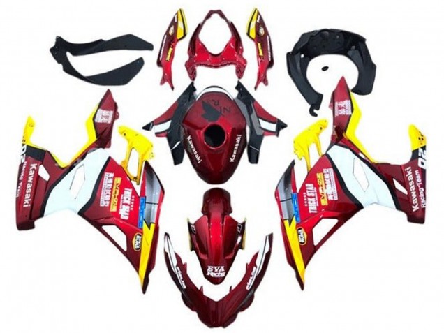 Kawasaki Ninja 400 Motorrad Verkleidung 2018-2024 - Rot Gelb Weiss Blau EVA Rennen