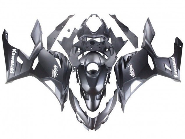 Kawasaki Ninja 400 Motorrad Verkleidung 2018-2024 - Matt Schwarz Weiss Aufkleber