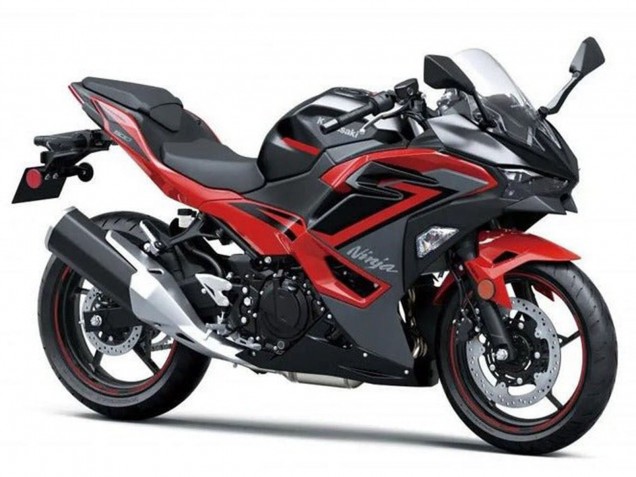 Kawasaki Ninja 500 EX500R Motorrad Verkleidung 2024-2025 - Schwarz Rot Grau Camouflage