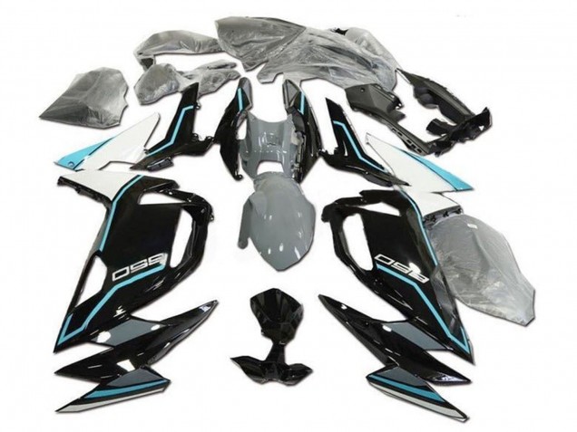 Kawasaki Ninja 650 EX650 Motorrad Verkleidung 2020-2024 - Weiss Blau Glanzendes Schwarz