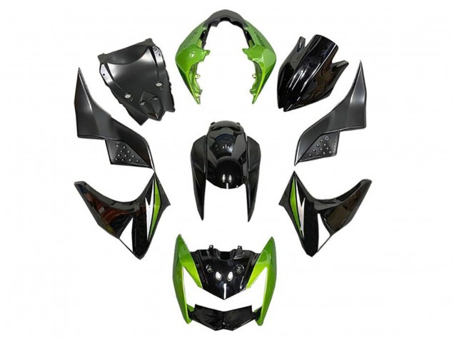 Kawasaki Z1000 Motorrad Verkleidung 2007-2009 - Grun Glanzendes Schwarz Silber