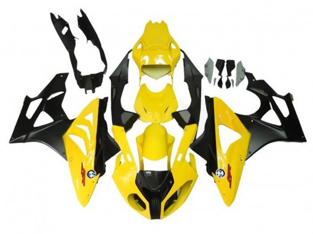 BMW S1000RR Motorrad Verkleidung 2009-2014 - Gelb Matt Schwarz
