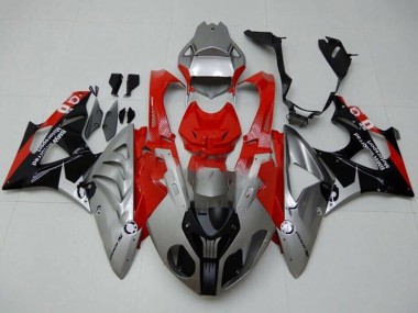 BMW S1000RR Motorrad Verkleidung 2009-2014 - Silber Rot Schwarz