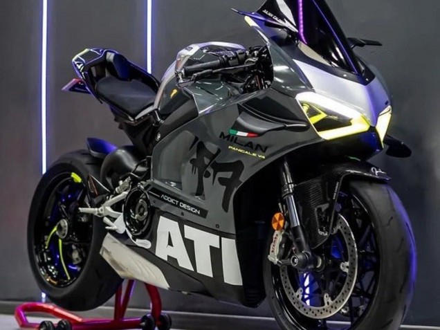 Ducati Panigale V4 V4S Motorrad Verkleidung 2020-2021 - Grau Weiss Gelb Schwarz