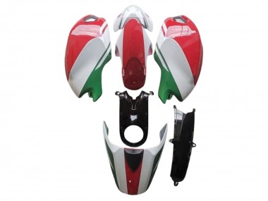 Ducati Monster 696 796 1100 1100S Motorrad Verkleidung 2008-2012 - Weiss Rot Grun