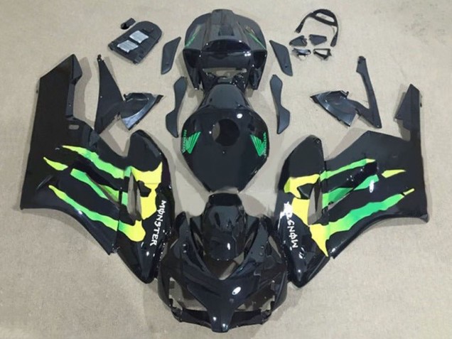 Honda CBR1000RR Motorrad Verkleidung 2004-2005 - Glanzendes Schwarz Grun Gelb Monster