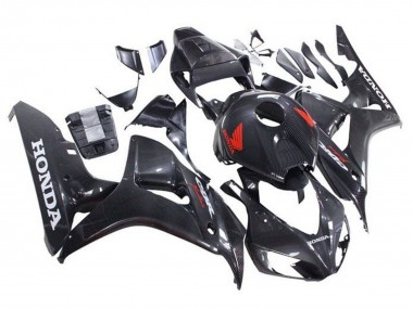 Honda CBR1000RR Motorrad Verkleidung 2006-2007 - Kunst Carbonfaser Rot Weiss
