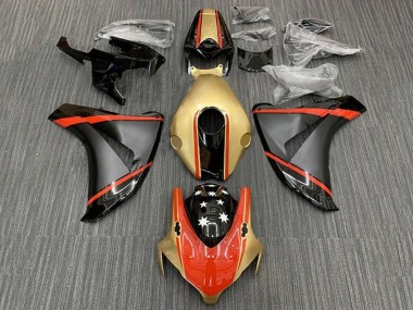 Honda CBR1000RR Motorrad Verkleidung 2008-2011 - Gold Rot Matt Schwarz Stern