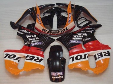 Honda CBR900RR 893 Motorrad Verkleidung 1996-1997 - Orange Weiss Rot Glanzendes Schwarz Repsol