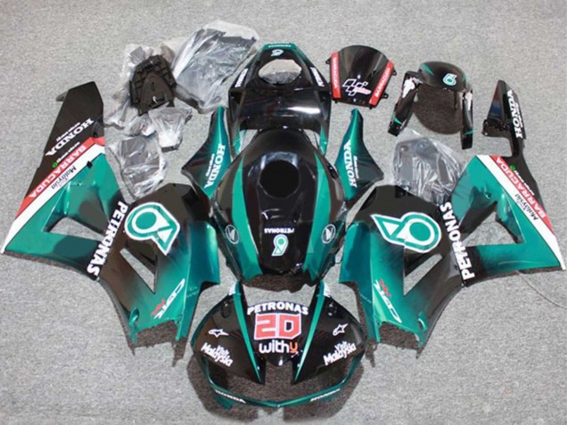 Honda CBR600RR Motorrad Verkleidung 2013-2023 - Blau Grun Blau Glanzendes Schwarz Petronas 20
