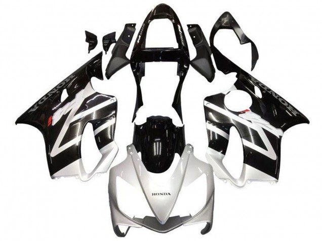 Honda CBR600 F4i Motorrad Verkleidung 2001-2003 - Silber Glanzendes Schwarz