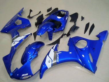 Yamaha YZF R6 Motorrad Verkleidung 2003-2004 - Blau Weiss OEM Stil