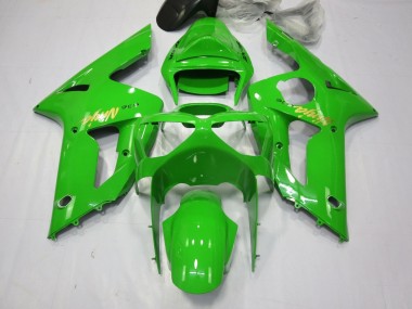 Kawasaki ZX6R Motorrad Verkleidung 2003-2004 - Grun Gold Aufkleber