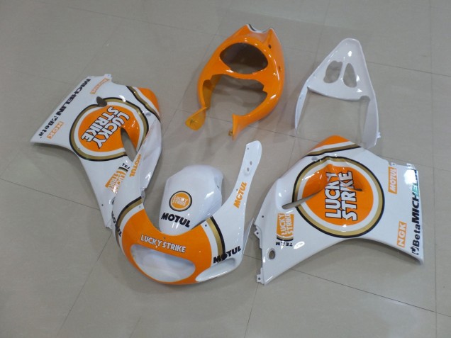 Suzuki RGV250 VJ22 Motorrad Verkleidung 1991-1996 - Weiss Orange Lucky Strike Motul