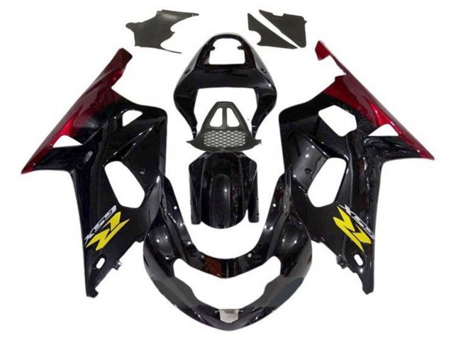 Suzuki GSXR1000 Motorrad Verkleidung 2000-2002 - Glanzendes Schwarz Rot Gelb