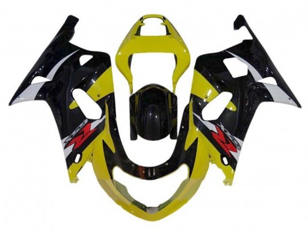 Suzuki GSXR1000 Motorrad Verkleidung 2000-2002 - Gelb Silber Glanzendes Schwarz Rot