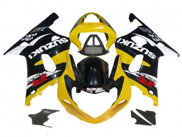 Suzuki GSXR1000 Motorrad Verkleidung 2000-2002 - Gelb Glanzendes Schwarz Weiss Rot