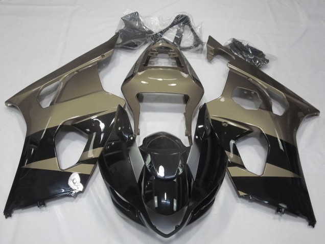 Suzuki GSXR 1000 Motorrad Verkleidung 2003-2004 - Glanzendes Schwarz Taupe Braun