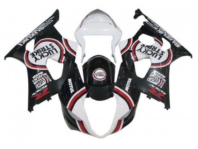 Suzuki GSXR 1000 Motorrad Verkleidung 2003-2004 - Weiss Schwarz Rot Lucky Strike