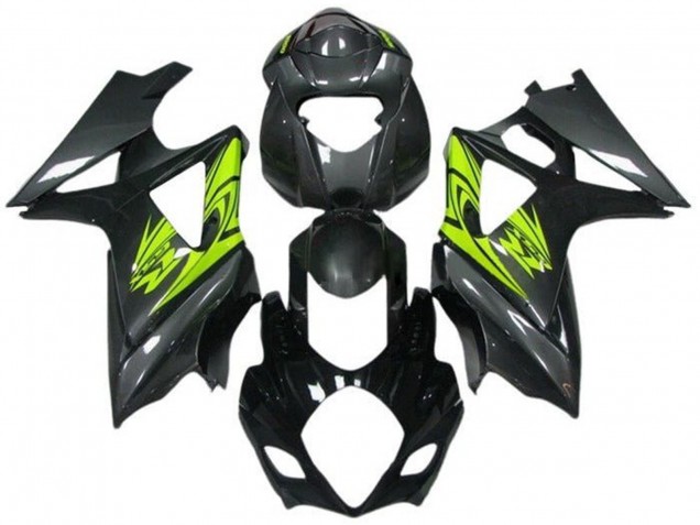 Suzuki GSXR 1000 Motorrad Verkleidung 2005-2006 - Schwarz Grau Neon Gelb