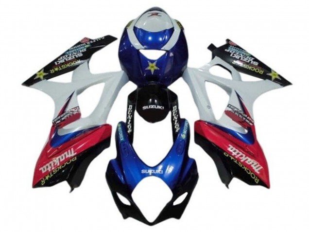 Suzuki GSXR 1000 Motorrad Verkleidung 2005-2006 - Weiss Rot Blau Makita