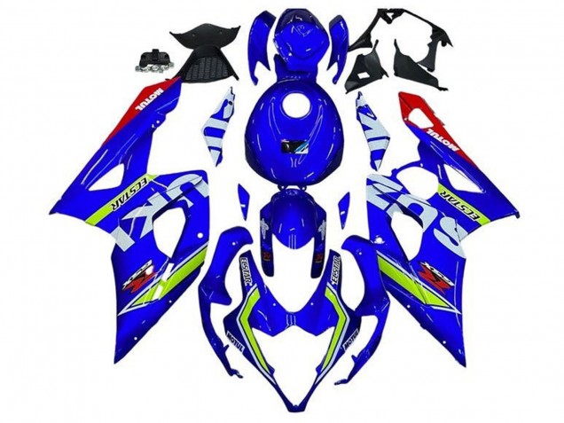 Suzuki GSXR 1000 Motorrad Verkleidung 2005-2006 - Blau Grun Weiss Rot