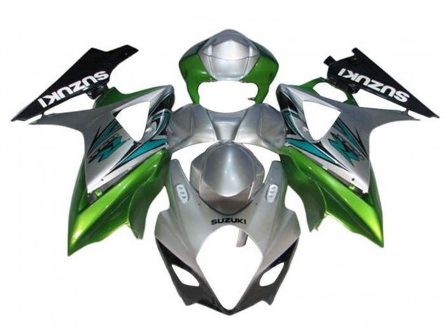 Suzuki GSXR 1000 Motorrad Verkleidung 2005-2006 - Silber Grun Schwarz