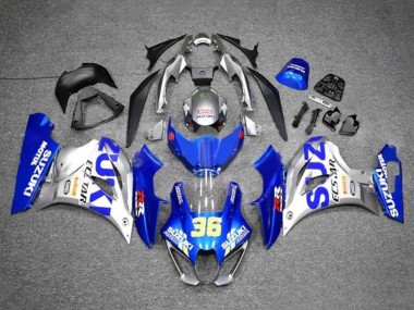 Suzuki GSXR1000 Motorrad Verkleidung 2017-2024 - Blau Silber Ecstar 36